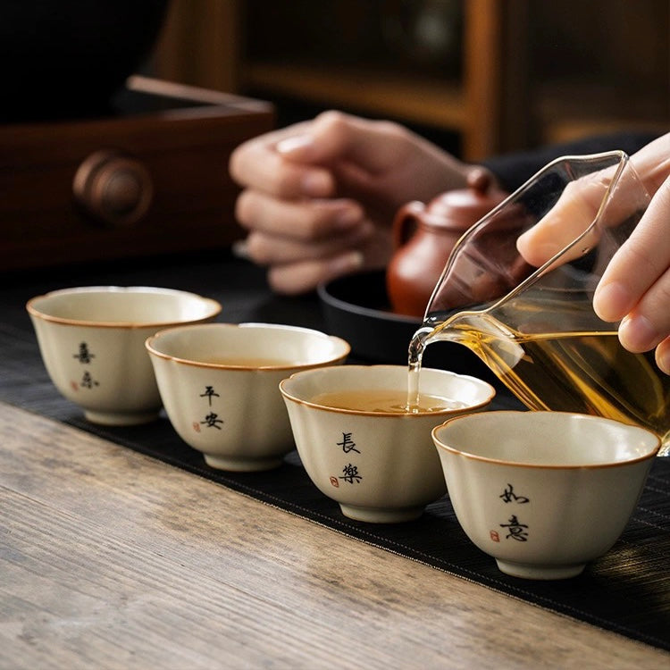 Ru Ware Blessing Ceramic Tea Cup