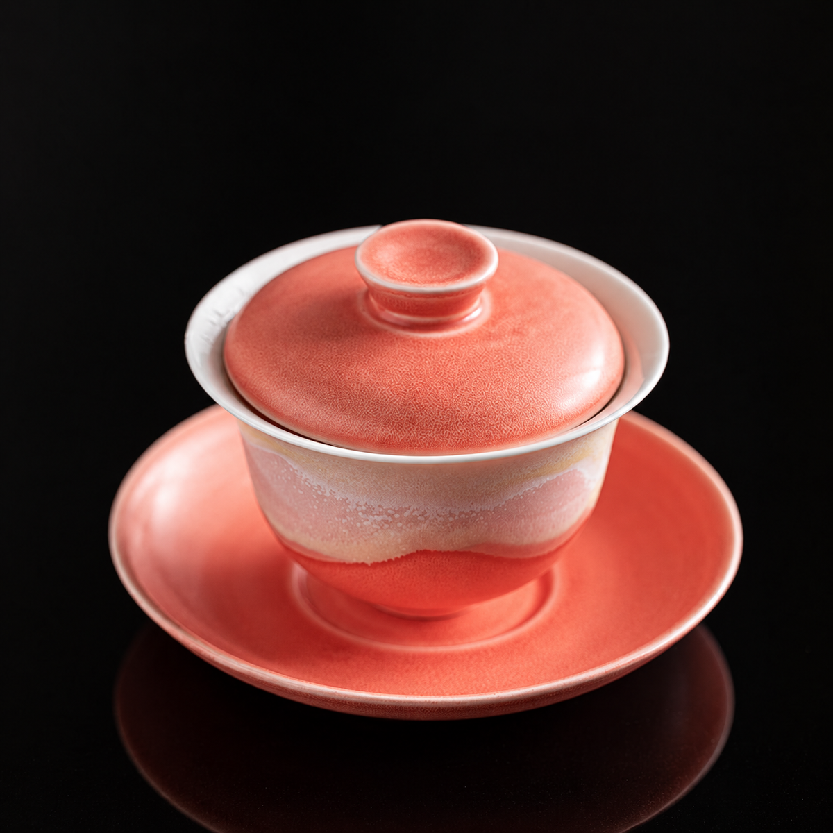 Amber Pink mountain-glaze gaiwan set, 150 ml