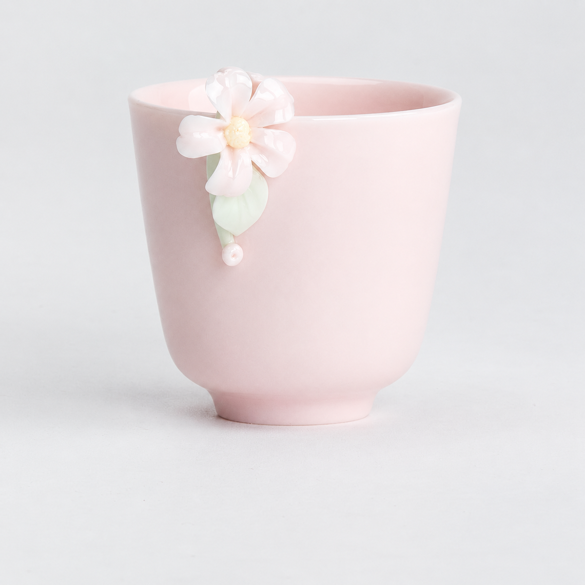 Pink Jasmine Cup with raised flower decoration
